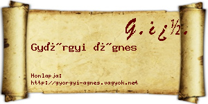 Györgyi Ágnes névjegykártya